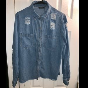 Jean button-up
